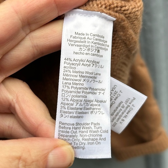 J Crew Caramel Alpaca Merino Button front Cardigan, Small - Picture 11 of 12